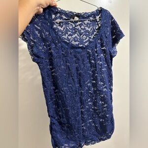 Lisa International Navy Lace Garment
